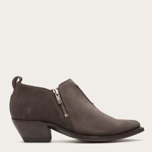 Frye Taupe Suede Leather Sacha Side Zip Short Ankle Booties Size 10